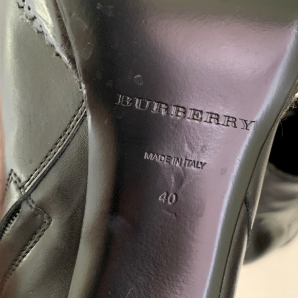 Burberry Black leather Boots Nova Check accent slight platform Eur 40 UK 7 US 9 - Picture 12 of 14